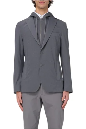 HUGO BOSS Jakke, Herre, Grå, M, Allround Hættet Blazer Mænd Grå