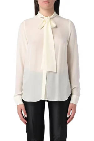 Michael Kors Bluser & Skjorter, Dame, , L, Gul Fløde Slips-Hals Bluse