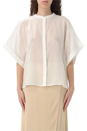 Dondup Bluser & Skjorter, Dame, Hvid, M, Uld, Hvid Button-Up Skjorte, Alsidig og Stilfuld