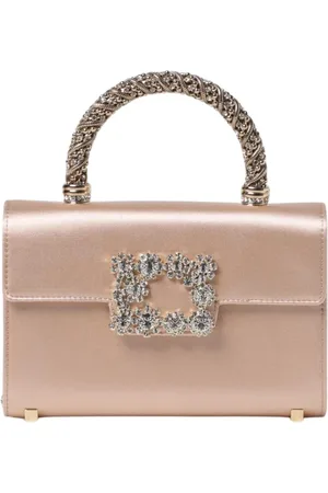 Roger Vivier Taske, Dame, Lyserød, ONE SIZE, Satin, Blush Satin Clutch Taske