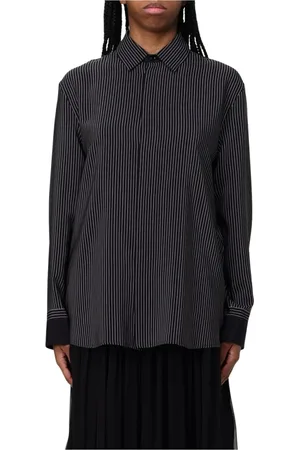 Saint Laurent Bluser & Skjorter, Dame, Sort, S, Sort Silke Button-Up Skjorte