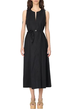 Twin-Set Kjole, Dame, Sort, S, Rød Poplin ALine Kjole