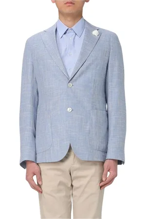 HUGO BOSS Jakke, Herre, Blå, 2XL, Uld, Stilfuld Grøn Herrejakke