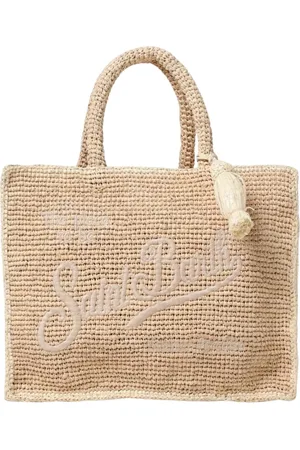 MC2 SAINT BARTH Taske, Dame, , ONE SIZE, Uld, Broderet Logo Halm Tote Taske