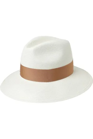 Borsalino Tilbehør, Dame, Hvid, S, Kaffe Wide Brim Fedora Hat