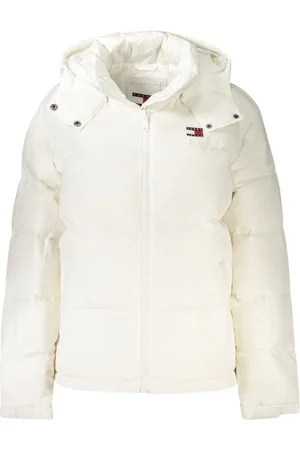 Tommy Hilfiger Jakke, Dame, Hvid, XL, Polyester, Polyester Vinterjakke