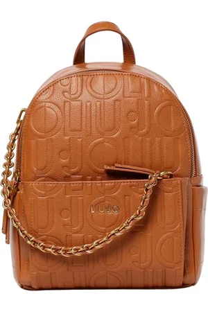 Liu Jo Taske, Dame, Brun, ONE SIZE, Uld, Elegant Logo Rygsæk Kædedetalje
