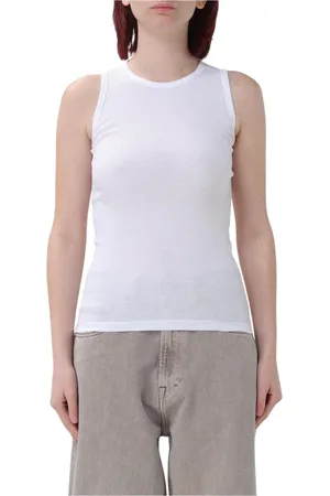 ARIES Top, Dame, Hvid, S, Bomuld, Hvid Ribbet Tank Top