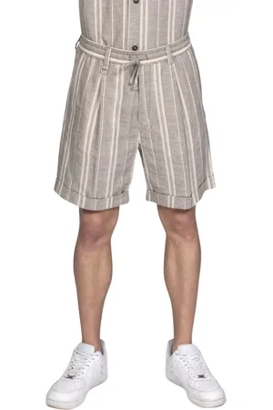Paolo Pecora Shorts, Herre, Grå, S, Stribet Bermuda Shorts til Mænd