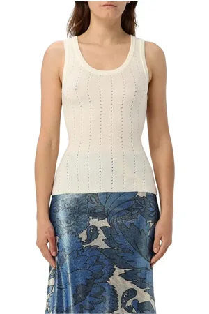 Etro Top, Dame, Hvid, S, Hvid Strikket Tank Top