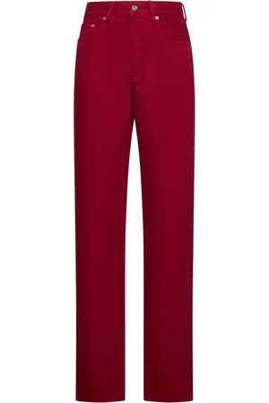 Jacquemus Jeans, Dame, Rød, W29, Bomuld, Røde Højtaljede Straight Leg Jeans