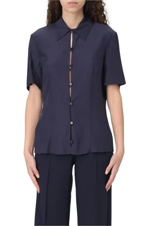 Patrizia Pepe Bluser & Skjorter, Dame, Blå, M, Blå Langærmet Button-Up Skjorte
