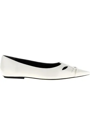 Marc Jacobs Sko, Dame, Hvid, 36 EU, Læder, Sort Patent Læder Ballerina Flats
