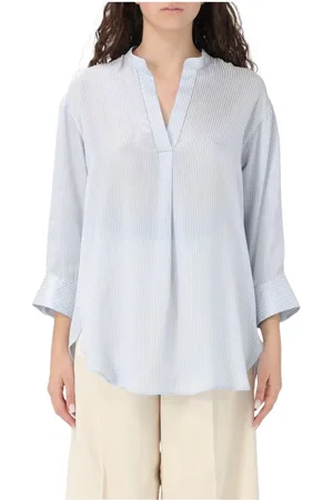 Fabiana Filippi Bluser & Skjorter, Dame, Blå, XS, Luksuriøs Blå Button-Up Skjorte