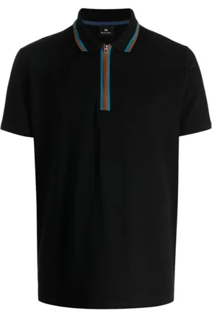 Paul Smith Top, Herre, Blå, L, Bomuld, Bomuld Regular Fit Polo Skjorte Sort
