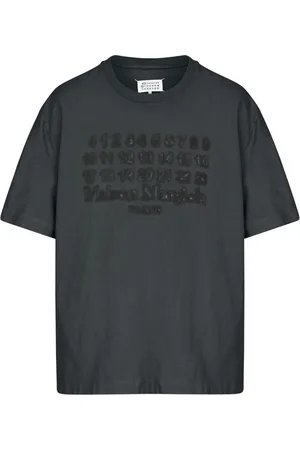 Maison Margiela Top, Herre, Sort, L, Bomuld, Sorte T-shirts og Polos med Broderi