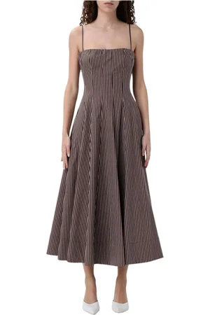 Staud Kjole, Dame, Brun, S, Elegant Kjole med Vid Nederdel