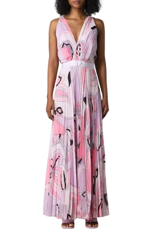 Pinko Kjole, Dame, Flerfarvet, XS, Uld, Blomstret Maxi Kjole