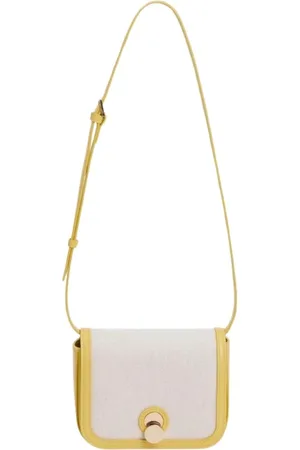 Fabiana Filippi Taske, Dame, Gul, ONE SIZE, Læder, Canvas Læder Crossbody Taske