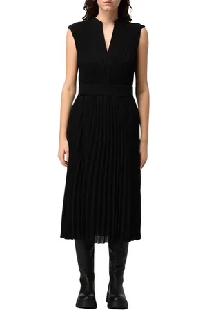 HUGO BOSS Kjole, Dame, Sort, S, Polyester, Elegant Sort Midi Kjole