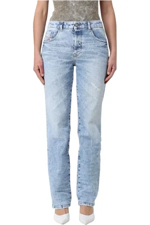Diesel Jeans, Dame, Blå, W28, Denim, Lysvaskede Straight Jeans Kvinder Denim