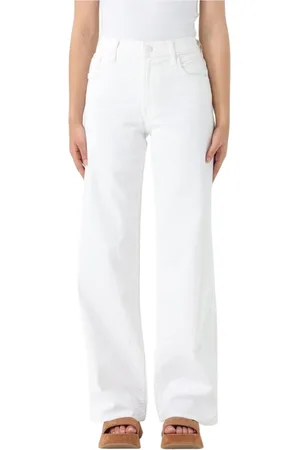 Mother Jeans, Dame, Hvid, W31, Bomuld, Bredbenede Jeans i Farve