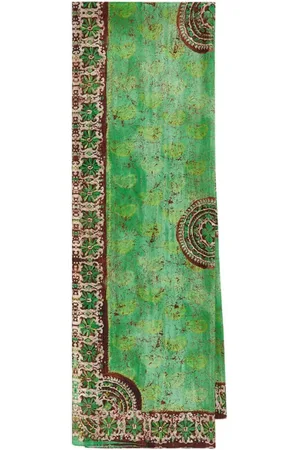 Maliparmi Tilbehør, Dame, Grøn, ONE SIZE, Silke Kollektion Print Stole i Grøn