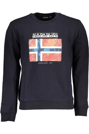 Napapijri Sweathshirts & Hoodies, Herre, Blå, S, Bomuld, Bl Sweater i Bomuld til Mnd