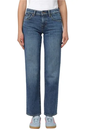 7 for all Mankind Jeans, Dame, Blå, W30, Klassiske Blå Straight Leg Jeans
