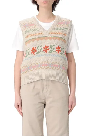 Filson Strik, Dame, Flerfarvet, M, Bomuld, Multifarvet Strikket Bomuldsvest