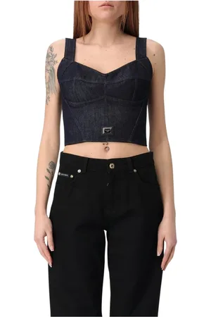 Dolce & Gabbana Top, Dame, Blå, XS, Uld, Blå Sweetheart Neck Top