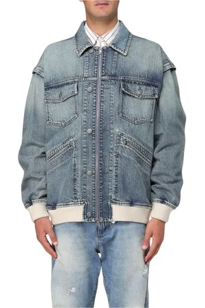 Golden Goose Jakke, Herre, Blå, XL, Denim, Denimjakke Afslappet Pasform