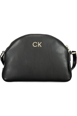 Calvin Klein Taske, Dame, Sort, ONE SIZE, Uld, Sort Crossbody Taske med Lynlås Lukning