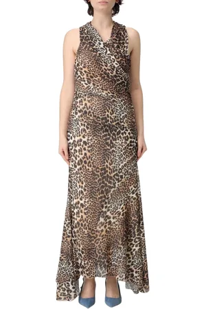 Ganni Kjole, Dame, , S, Uld, Leopard Print Maxi Kjole