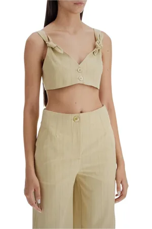 Ganni Top, Dame, , S, Elegant Crop Top og Wide-Leg Bukser