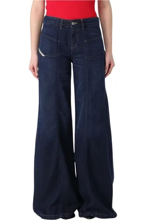 Diesel Jeans, Dame, Blå, W27, Uld, Flare Jeans Afslappet Pasform Stilfuld Blå