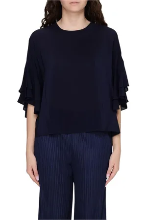 MEIMEIJ Bluser & Skjorter, Dame, Blå, S, Ruffled Sleeve Blouse Top