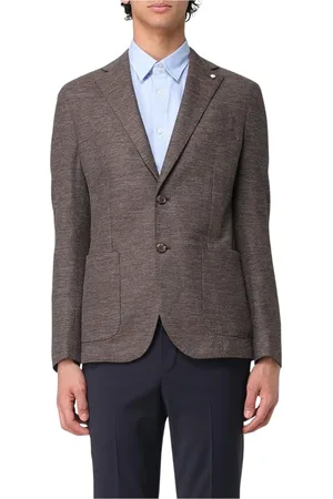 LUIGI BIANCHI MANTOVA Jakke, Herre, Brun, XL, Blå Classic Fit Blazer ToKnapper