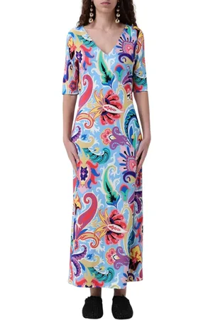 Etro Kjole, Dame, Flerfarvet, L, Elegant Maxi Kjole