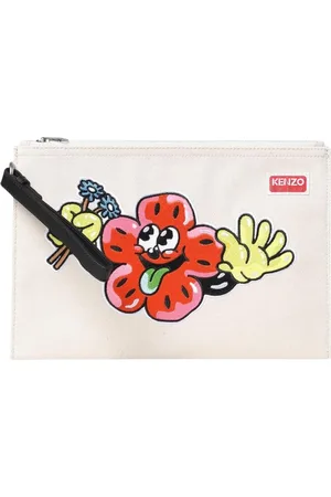 Kenzo Taske, Dame, , ONE SIZE, Uld, Blomstret Canvas Clutch Taske