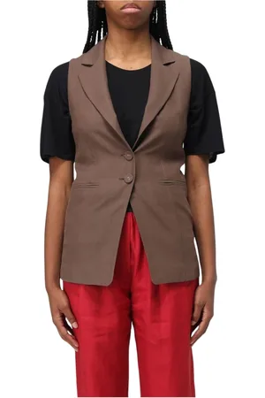 Patrizia Pepe Jakke, Dame, Brun, XS, Brun Ærmeløs Vest