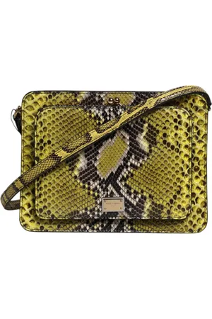 Dolce & Gabbana Taske, Dame, Grøn, ONE SIZE, Læder, Grøn eksotisk læder crossbody clutch taske