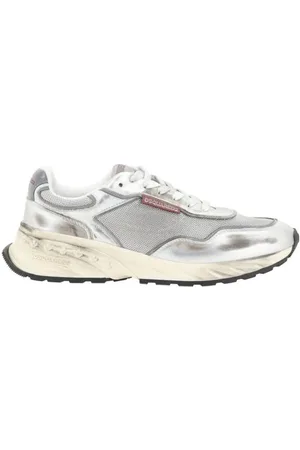 Dsquared2 Sko, Herre, Hvid, 45 EU, Retro Vintage Panel Sneakers med Tekstureret Sål