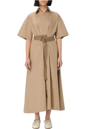 Brunello Cucinelli Kjole, Dame, , L, Bomuld, Elegant Bomuldsskjortekjole