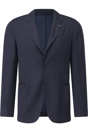 LARDINI Jakke, Herre, Blå, XL, Tweed, Tweed-Optik Slim-Fit Jakke