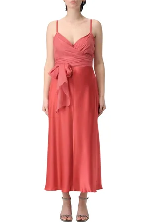 Alberta Ferretti Kjole, Dame, Lyserød, S, Elegant Violet Silkekjole A-Line