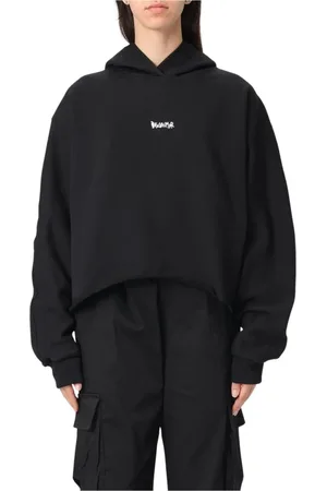 DISCLAIMER Sweathshirts & Hoodies, Dame, Sort, S, Bomuld, Sort afslappet pasform hættetrøje
