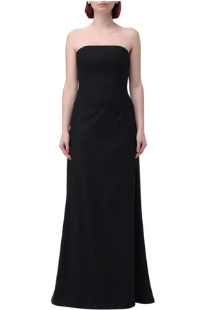 Alberta Ferretti Kjole, Dame, Sort, XS, Elegant Strapless Maxi Kjole Sort