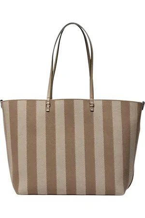 Fendi Taske, Dame, , ONE SIZE, Uld, Blå Stribet Tote Taske