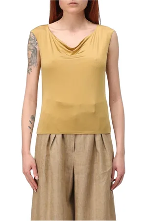 Max Mara Top, Dame, Gul, XL, Uld, Guldærmet Top Elegant Stil